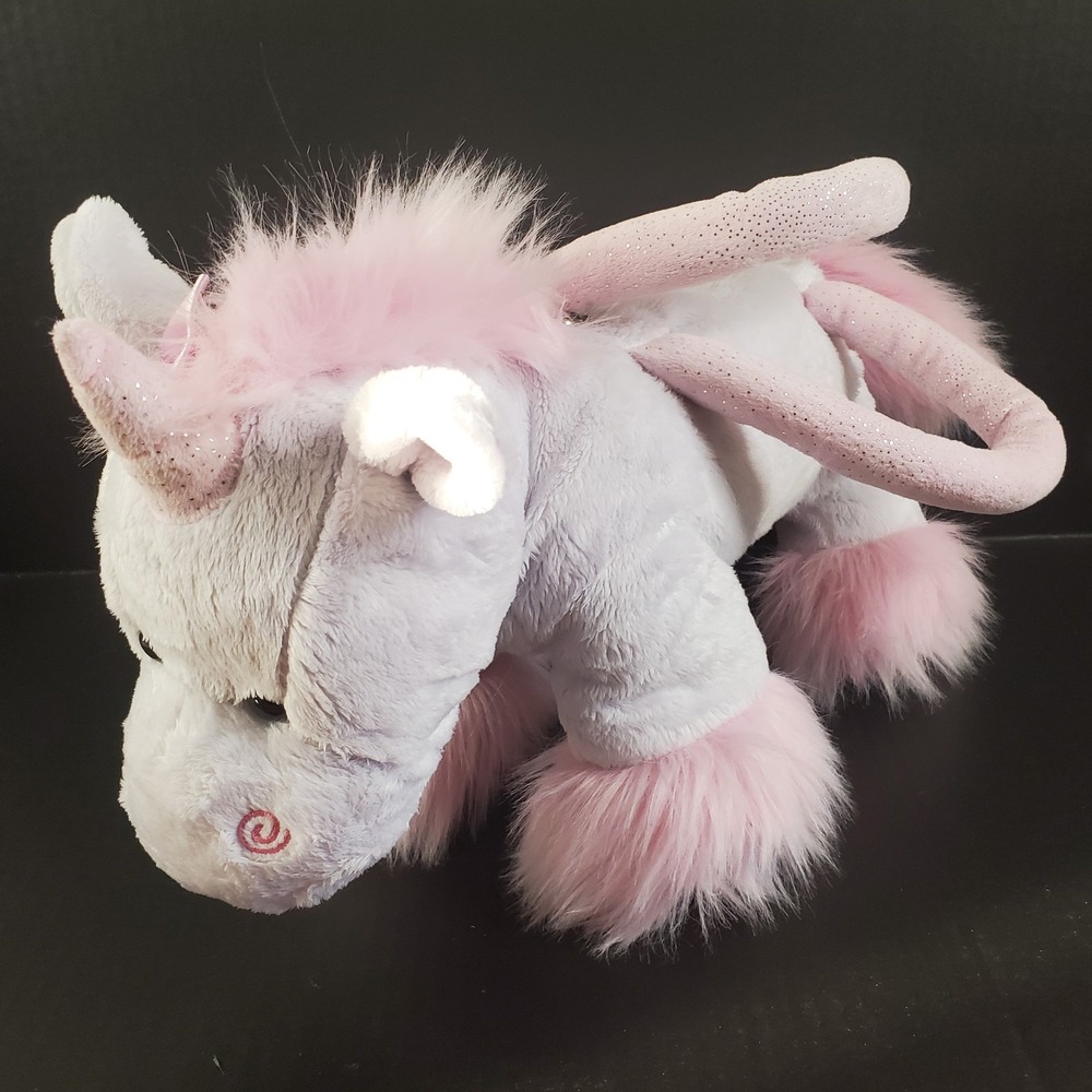 The Petting Zoo Pink White XL Plush Purse Bag Unicorn Stuffed Animal 18" L